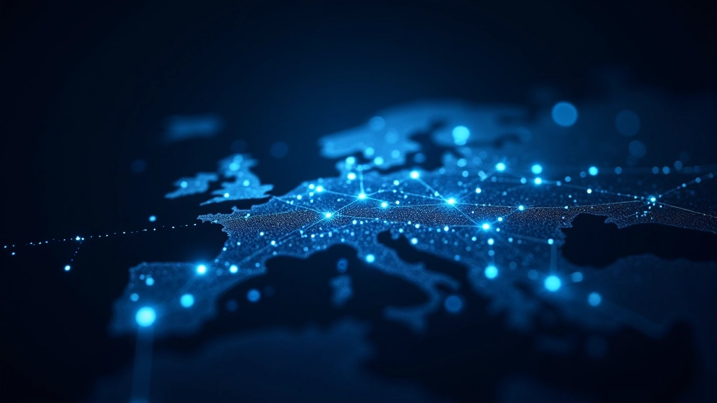 Représentation graphique de flux de capitaux internationaux avec des connexions entre les marchés européens